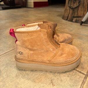 UGG Brown and Cream Shearling Boots